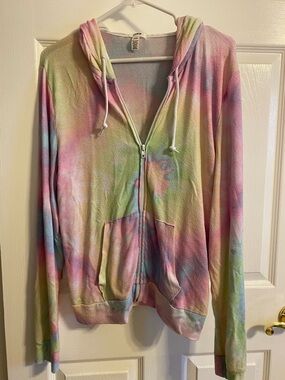 PINK Victoria's Secret Pastel Tie-Dye Zip-Up Hoodie